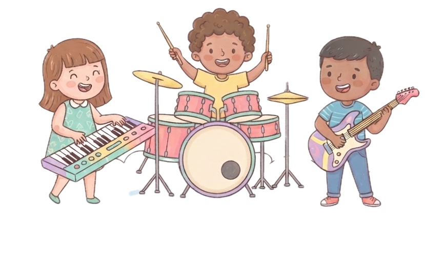 Niño tocando un instrumento musical